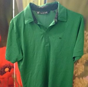 Travis Matthew green medium Polo Shirt excellent